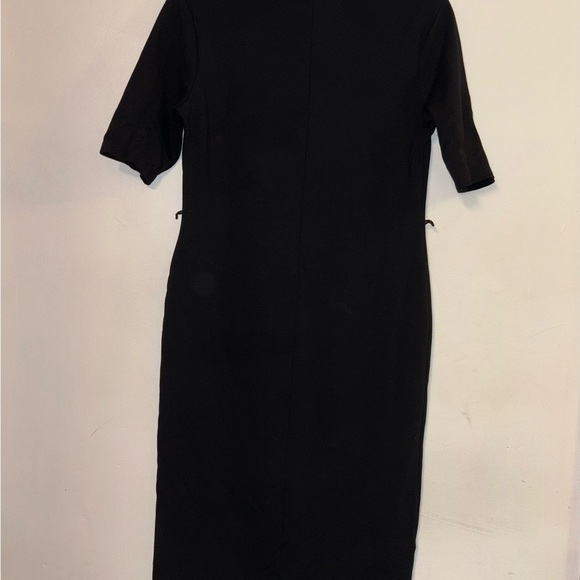 Zara Basic Black Sheath Dress Mock Neck 3/4 Sleeve Size USA L - Picture 5 of 11